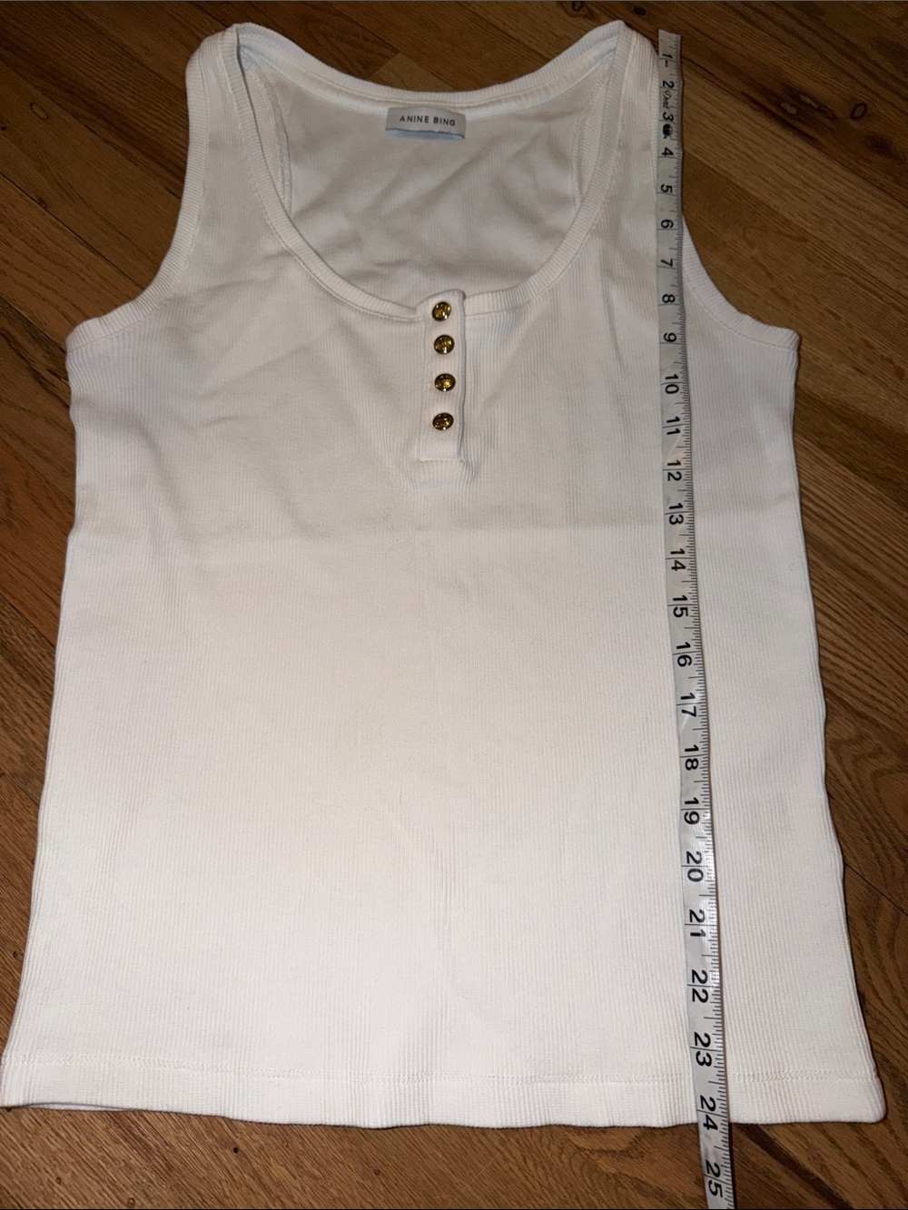 Anine Bing Alessia Tank Top in Ivory Size M - Picture 5 of 8